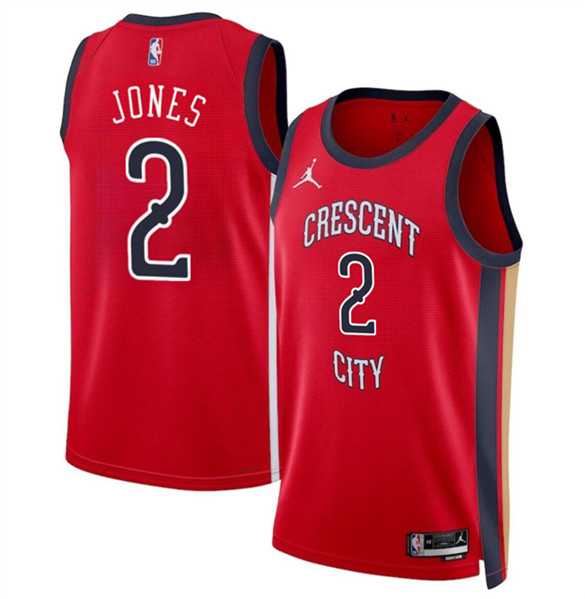 Men%27s New Orleans Pelicans #2 Herb Jones Red 2024 Statement Edition Stitched Basketball Jersey Dzhi